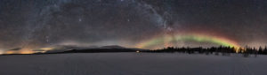 Finland, Lapland, Pallastunturi, landscape, panorama, starry sky, Milky Way, Northern Lights Finland, Lapland, Pallastunturi, landscape, panorama, starry sky, Milky Way, Northern Lights